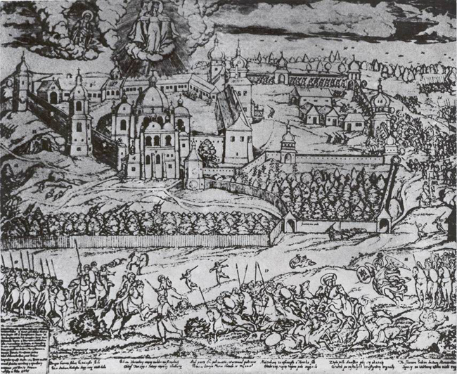 Image - Nykodym Zubrytsky: Turkish Siege of Pochaiv (1704). 